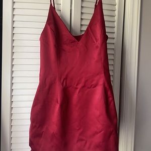 Red mini dress with straps